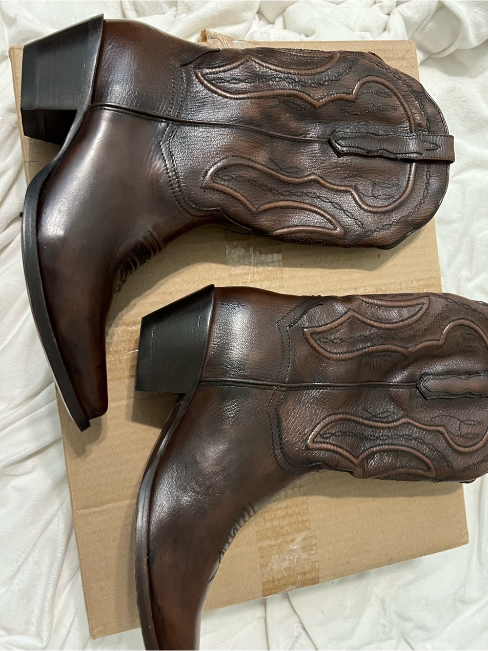 Dan Post 11” Mataya Style DP4323 Brown Leather Western Heeled Cowboy Boots - Picture 4 of 13